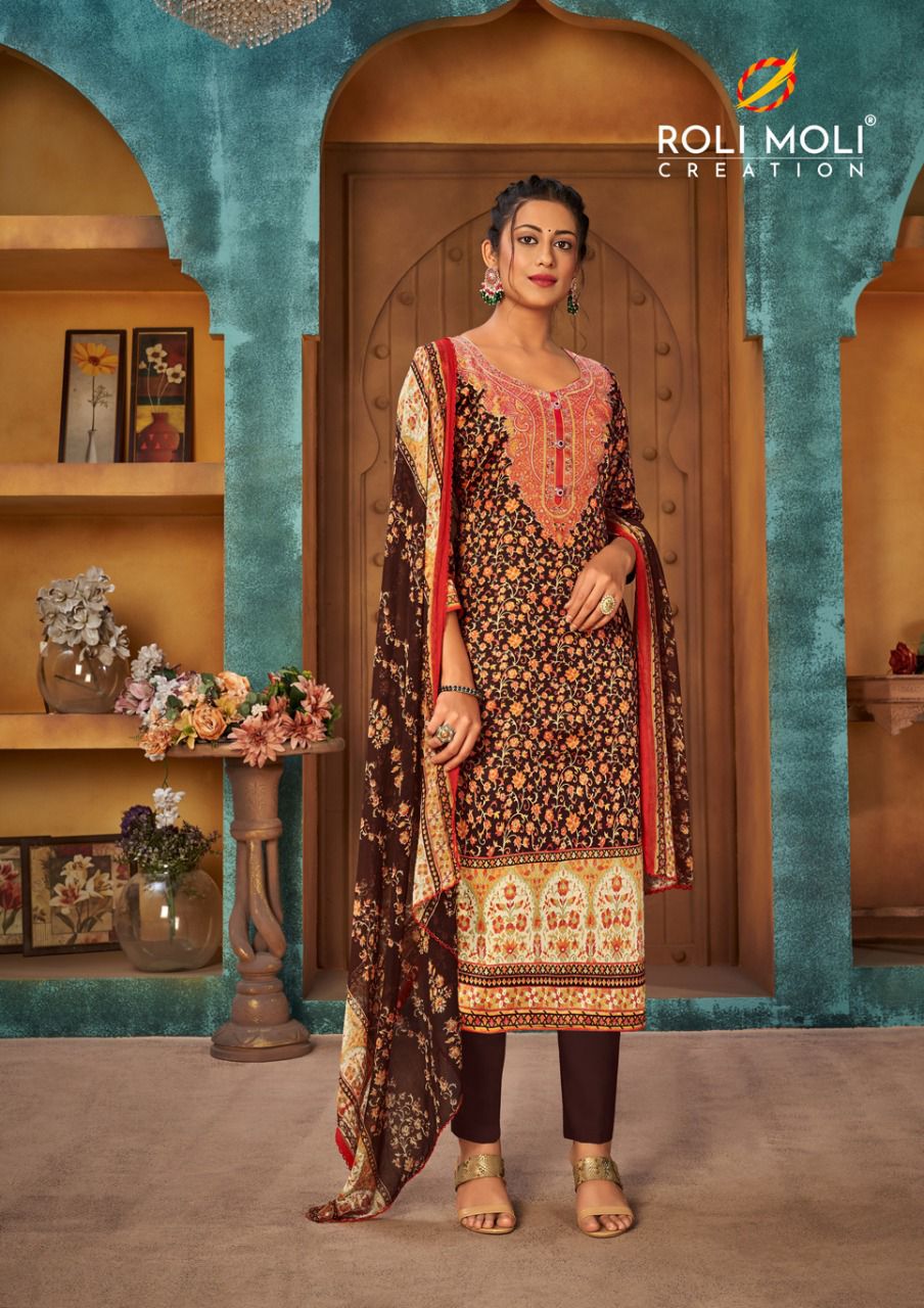 Roli Moli Zaara 4 Winter Casual Wear Designer Printed Pashmina Dress Collection